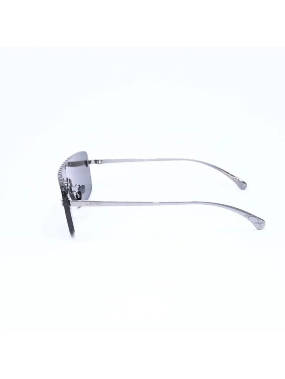 Chanel Shield Shape Sunglasses CC Logo Acetate Black Eyewear